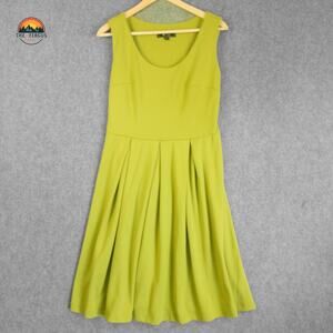 Lily Fit & Flare Dress Green Sleeveless Knee Length Librarian Women's Size Large